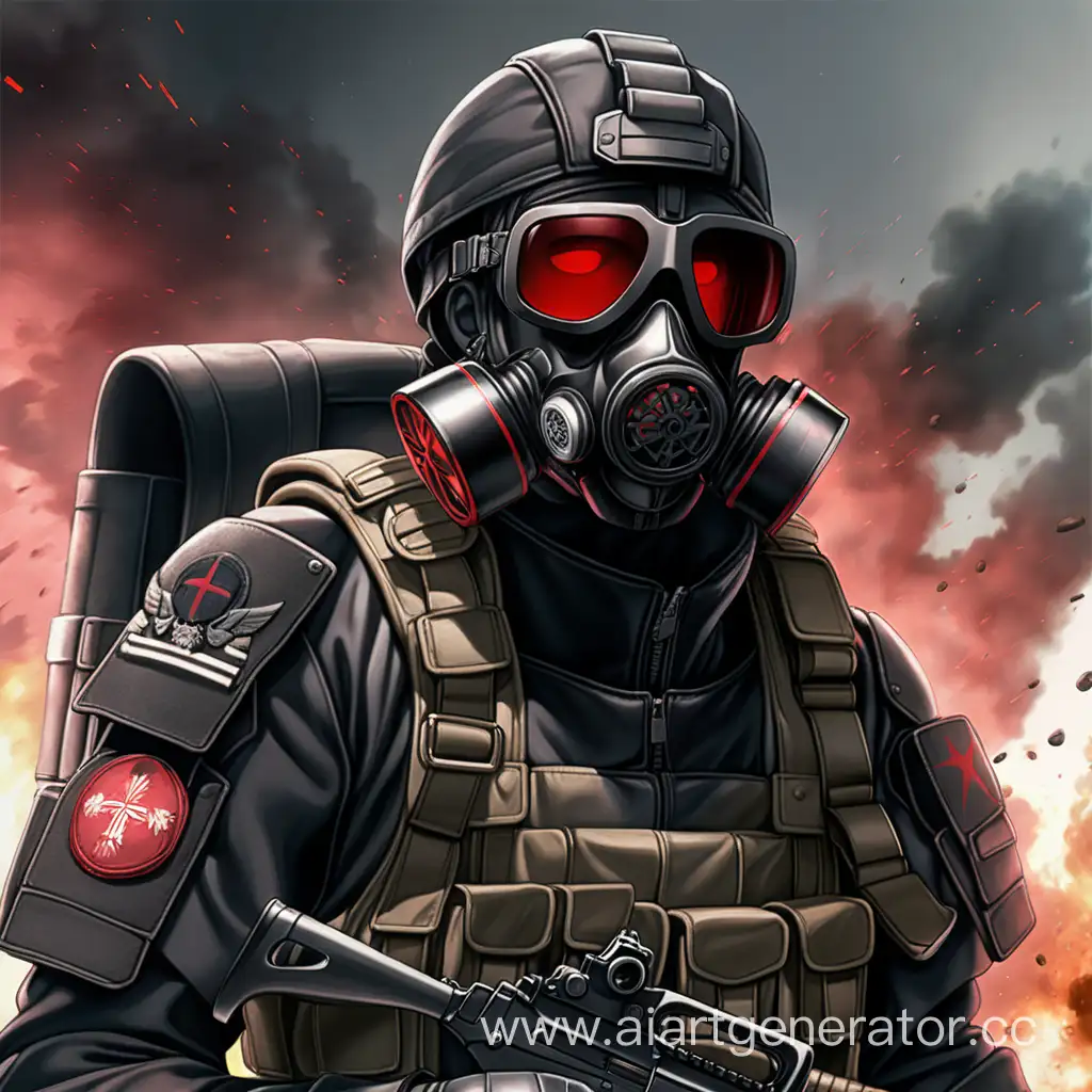 Intense-Anime-Soldier-in-Black-Armor-and-RedGlare-Gas-Mask