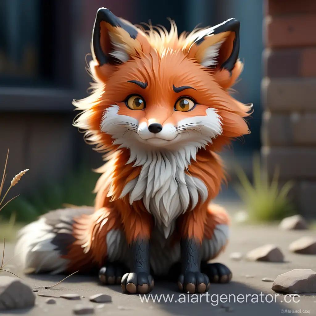Adorable-Sad-Fox-Gazing-at-Human-with-Innocent-Eyes