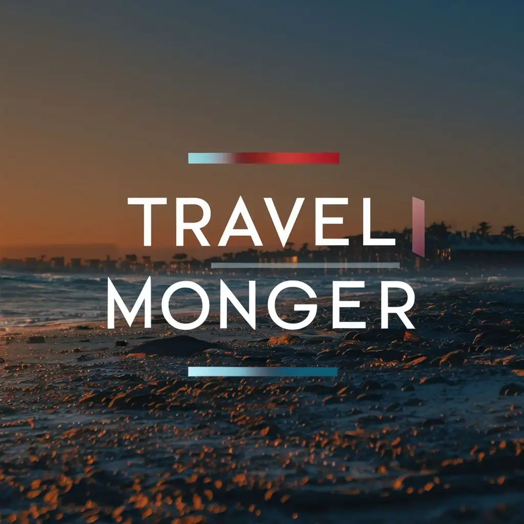 logo, beach, with the text "Travelmonger", typography, be used in Travel industry