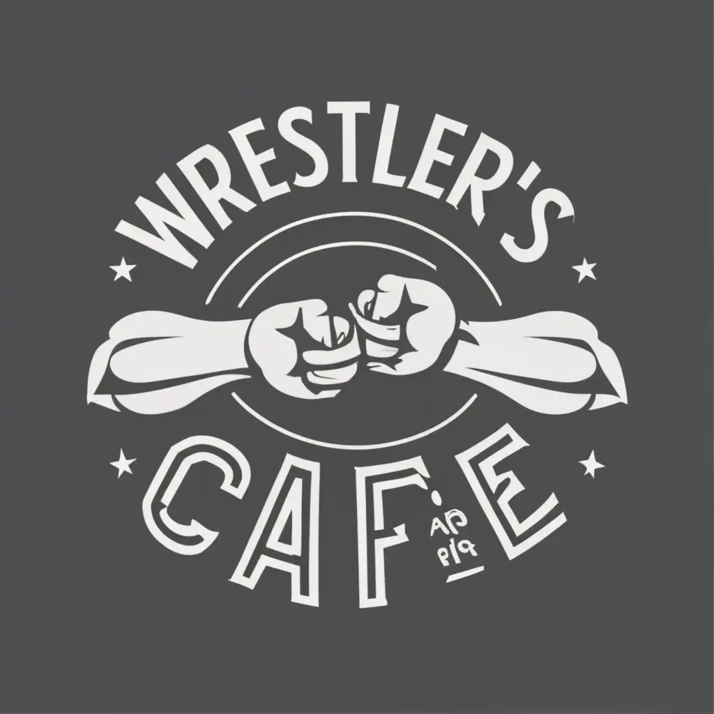 logo, Arm Wrestling, with the text "Wrestlers Cafe" and slogan "Nutrition Life", typography, be used in Restaurant industry