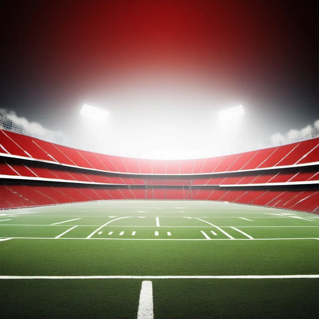 Vibrant Football Field with Red and White Color Scheme