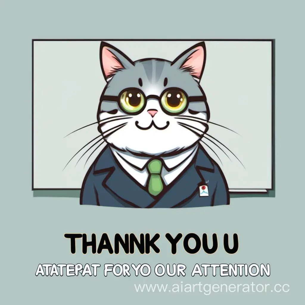 Слайд для презентации спасибо за внимание с котом