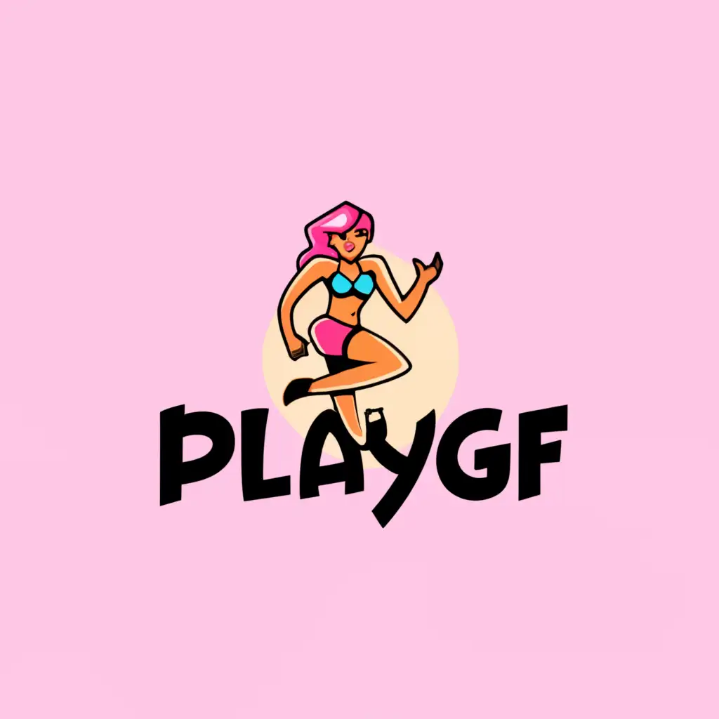 LOGO-Design-For-PlayGF-Modern-Sultry-with-Short-Skirt-Cam-Girl-Theme