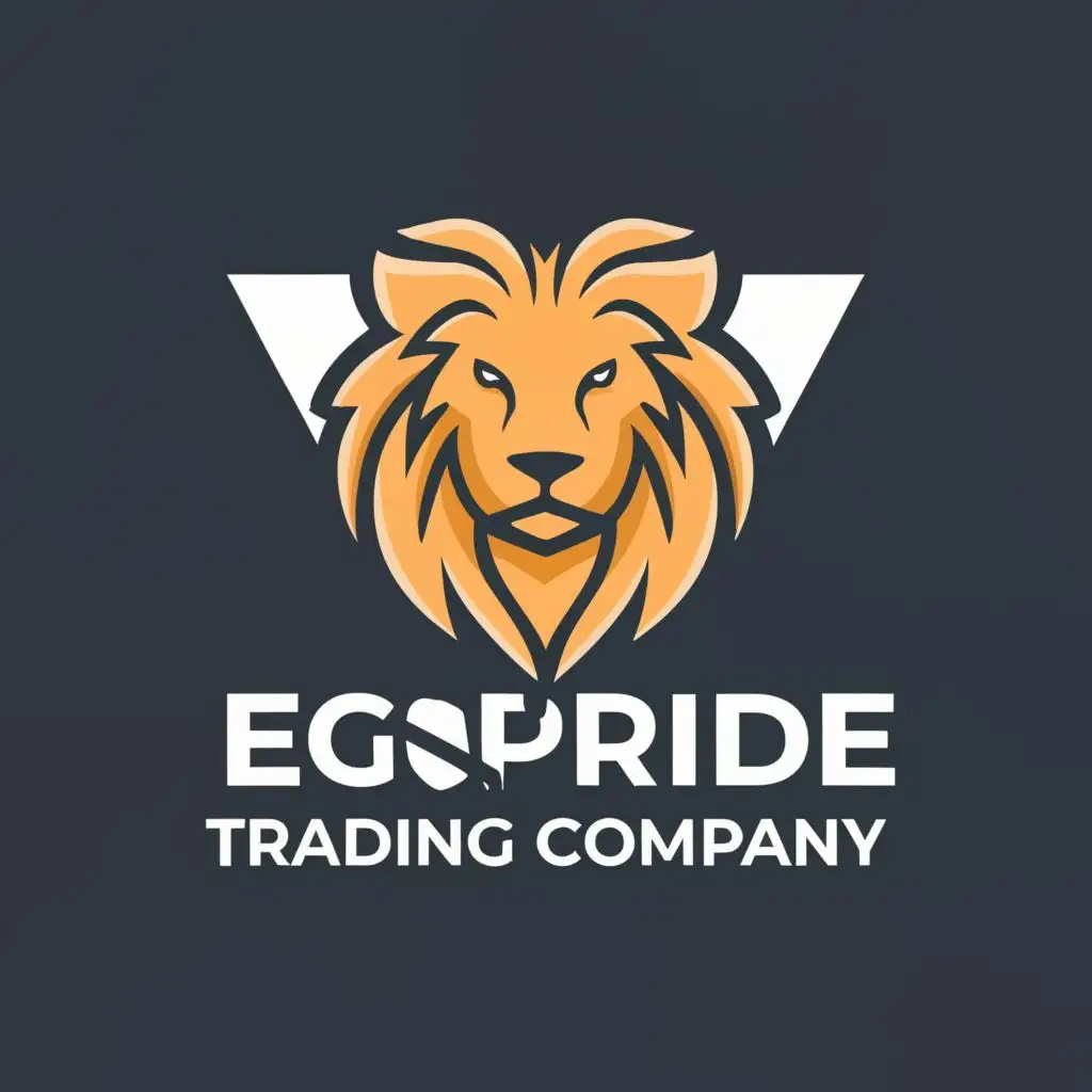 LOGO-Design-For-EgoPride-Trading-Company-Powerful-Lion-Symbol-with-Typography-for-the-Technology-Industry