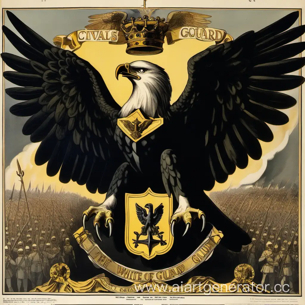 Historical-Poster-1917-White-Guard-Civil-War-Depiction-with-Dark-Eagle