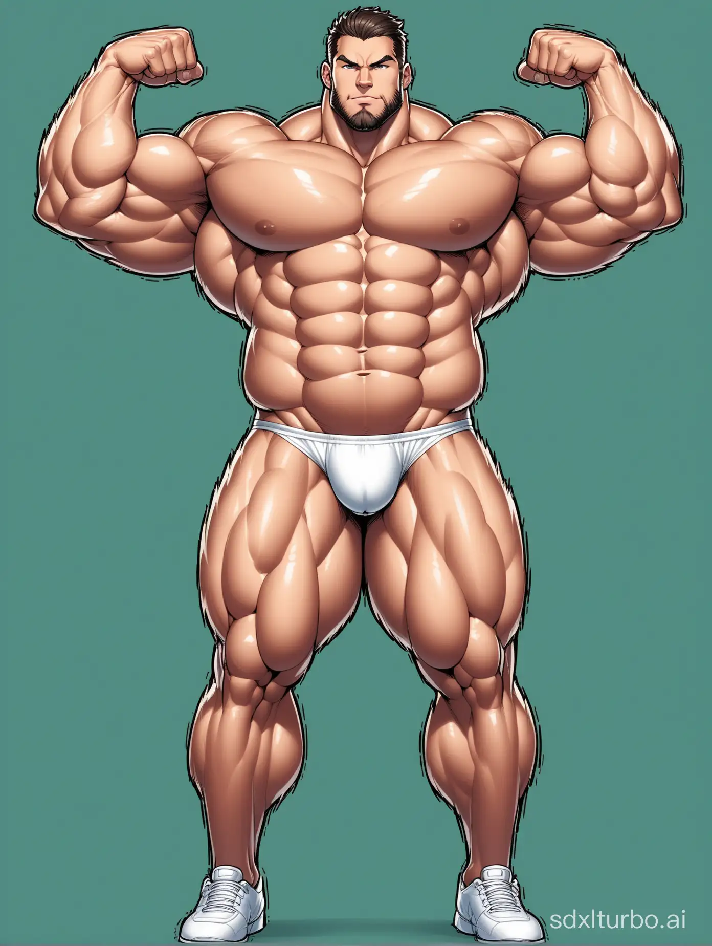 Massive-Muscle-Stud-Showing-Huge-Biceps-in-White-Underwear