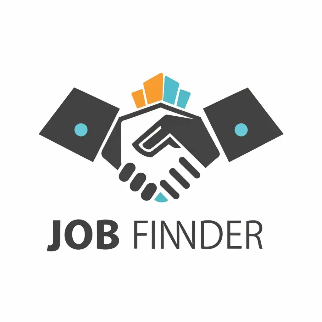 a logo design,with the text "Job Finder", main symbol:hand, handshaking  ,Moderate,clear background