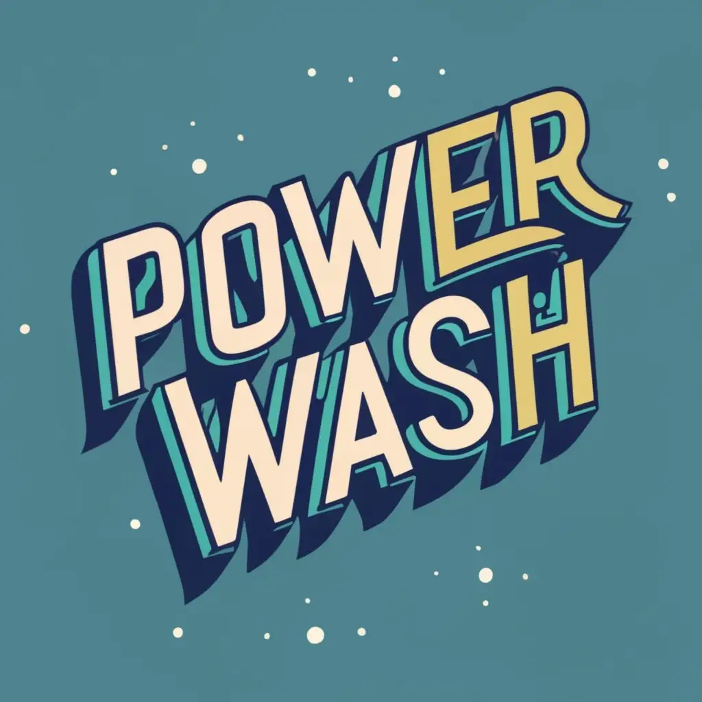 logo, power wash, with the text "power wash", typography
