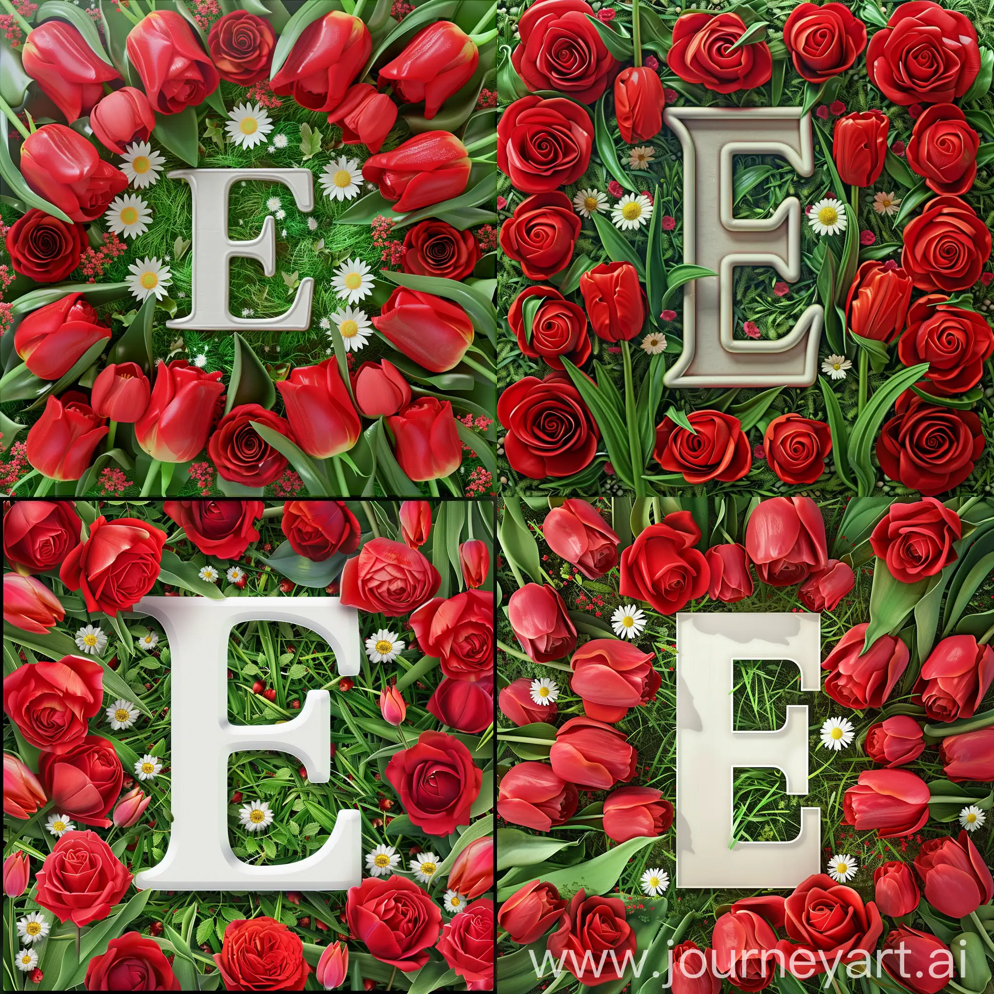 Vibrant-Red-Roses-and-Tulips-Surrounding-Detailed-White-Letter-E