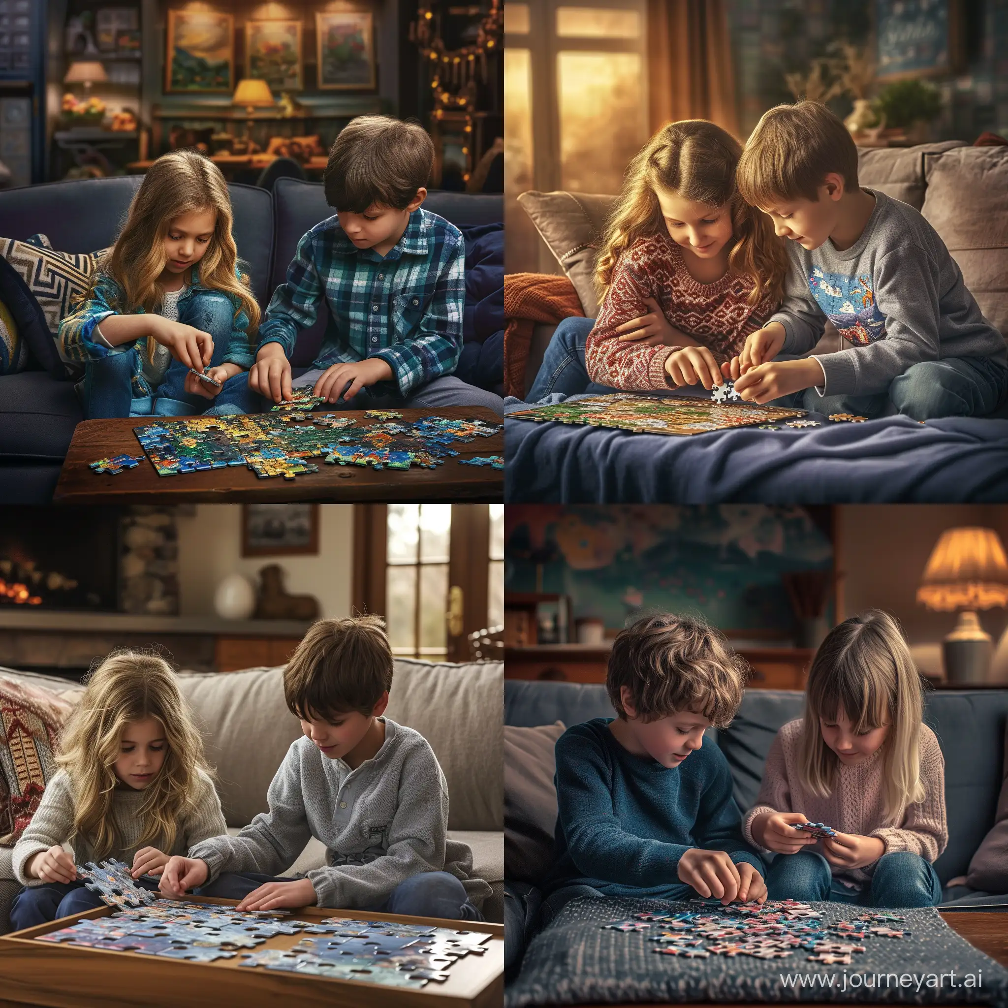 Enthusiastic-Children-Assembling-Puzzles-in-a-Cozy-Room