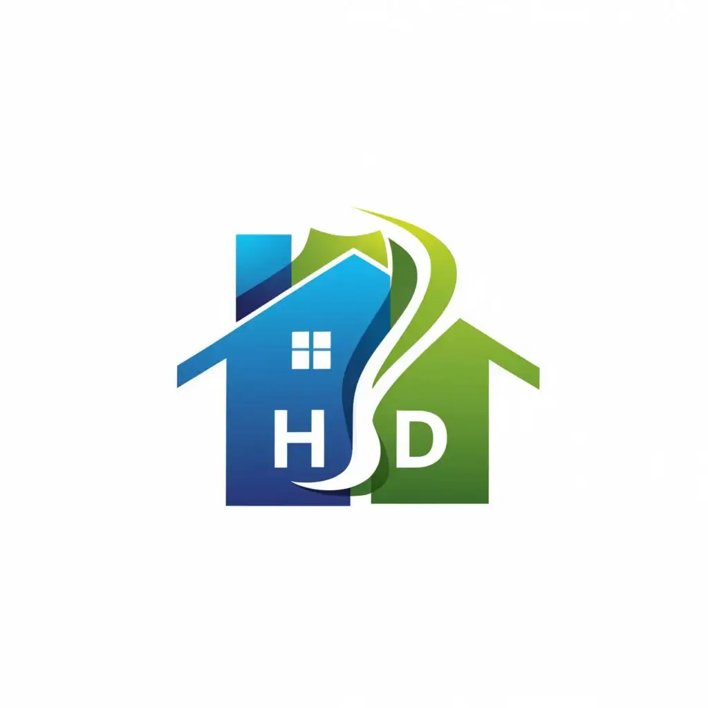 logo, Home, Modern, with the text "HJD", typography, be used in Real Estate industry