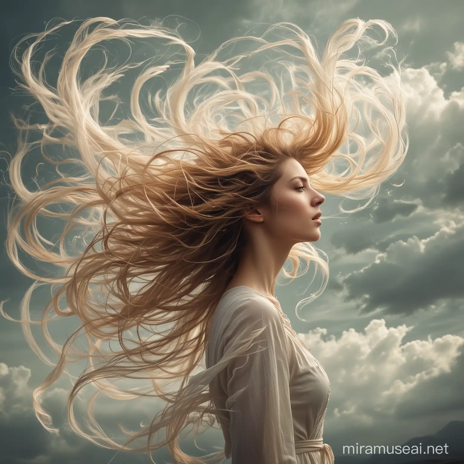 Whispers of wind carrying secrets through the air, depicted as wispy tendrils.