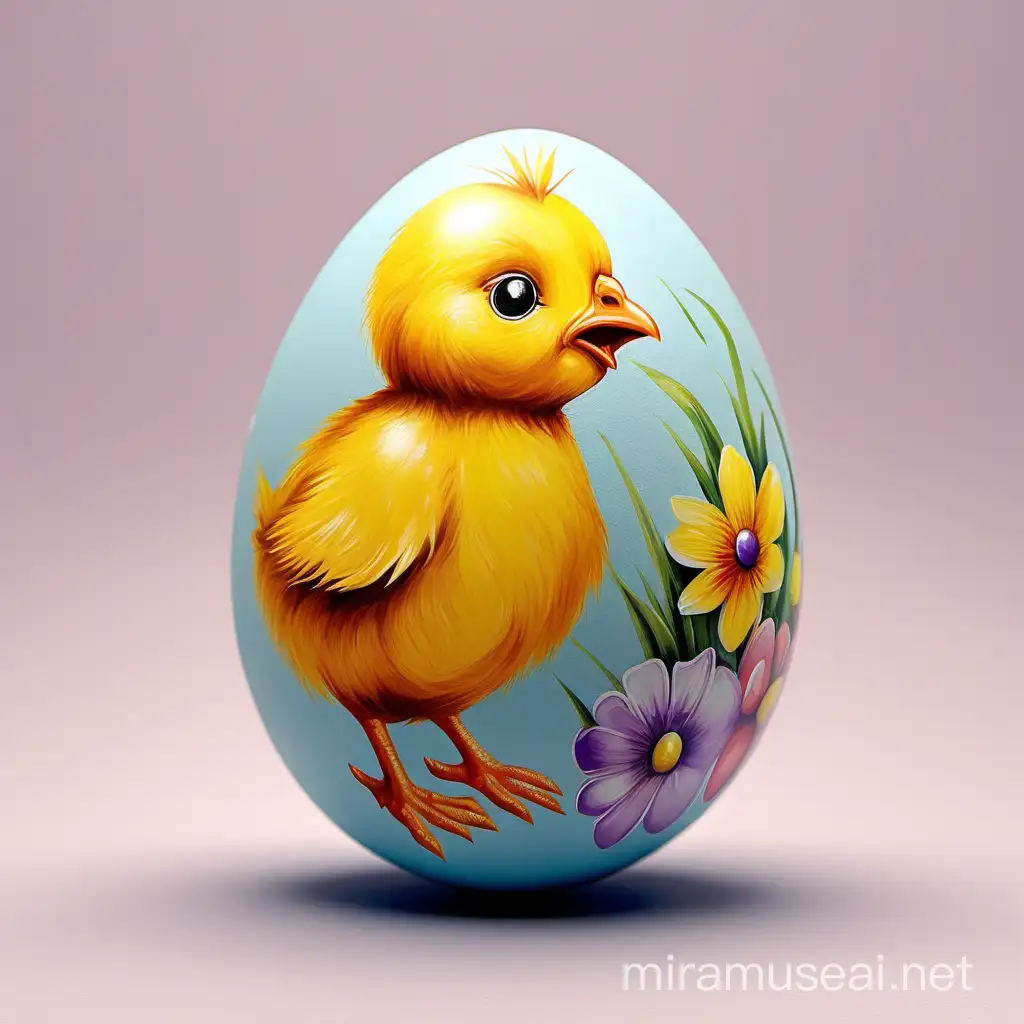 Adorable Easter Chick Design on Vibrant Egg