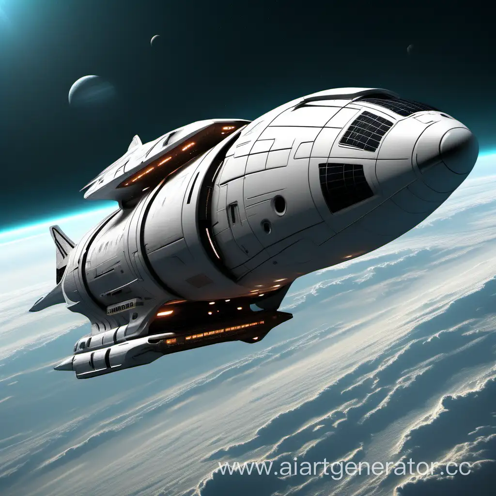Futuristic-Spacecraft-Flying-in-Galactic-Expanse