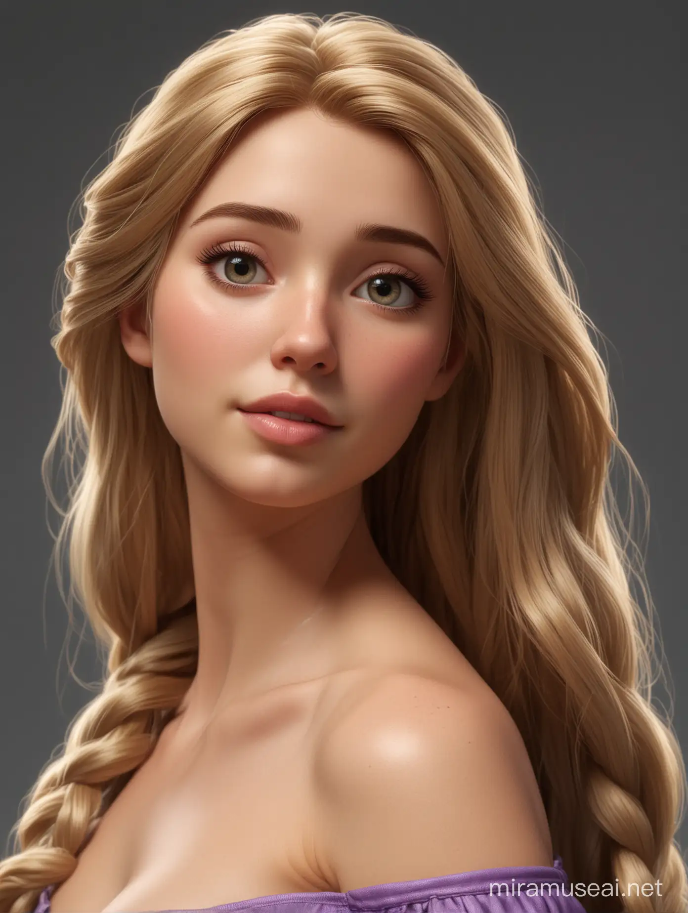 Rapunzel, nude, photo style, realistic, high quality, high detail, accurate