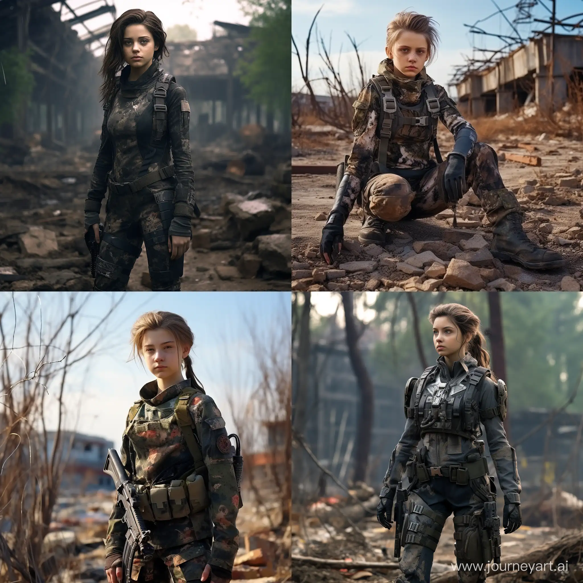 PostApocalyptic-Tomboy-15YearOld-Atomic-Girl-in-Military-Camouflage-Leggings