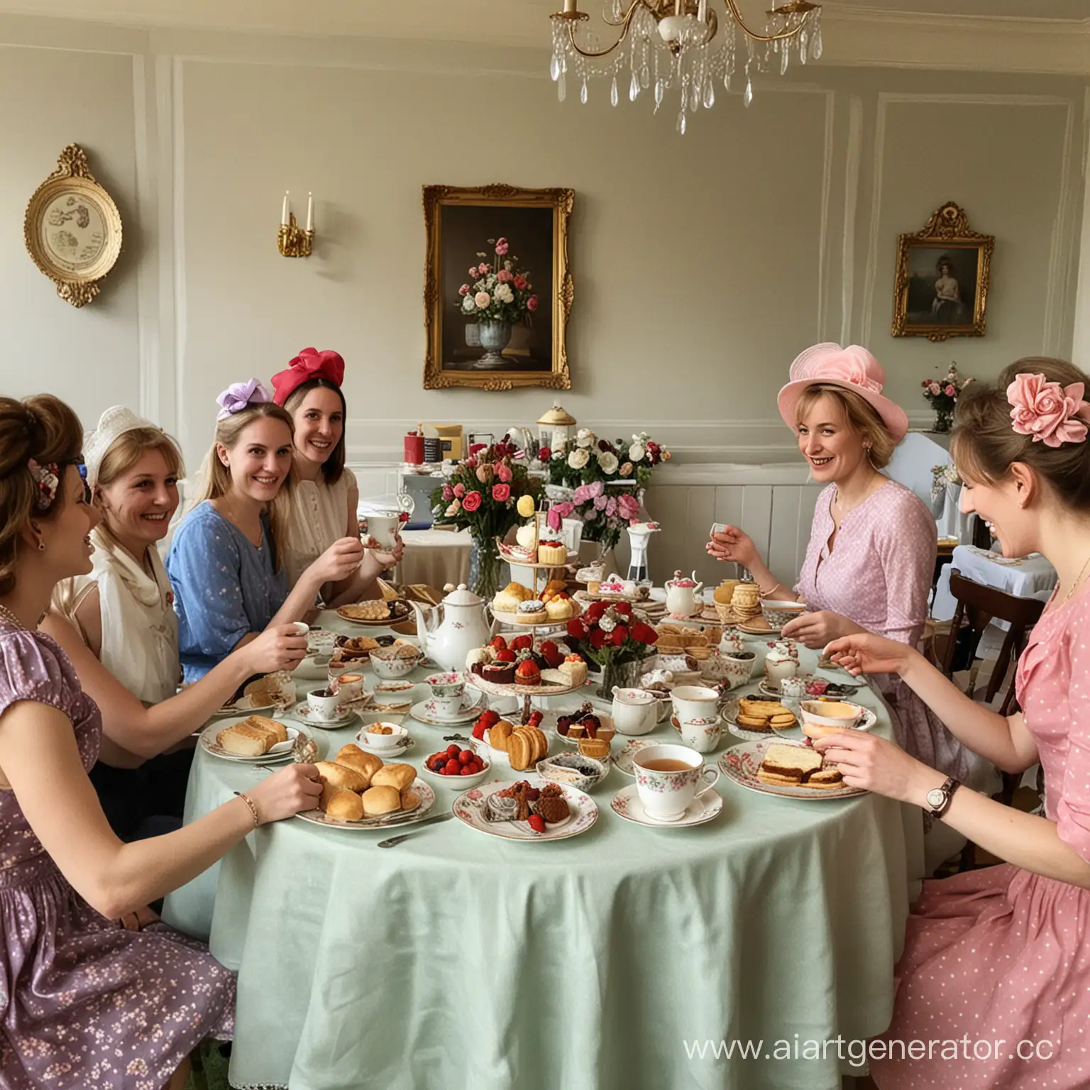 Charming-English-Tea-Party-with-Friends-and-Delightful-Treats