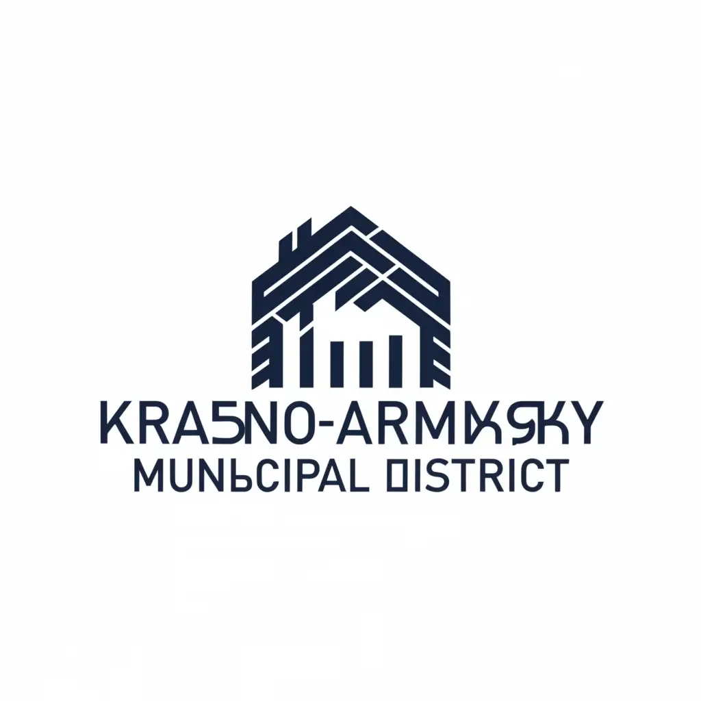 a logo design,with the text "Krasnoarmeysky municipal district", main symbol:house,Moderate,be used in Real Estate industry,clear background
