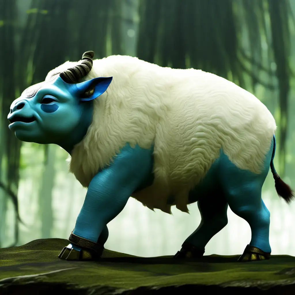 Avatar Appa Side View Mythical Creature in Serene Landscape