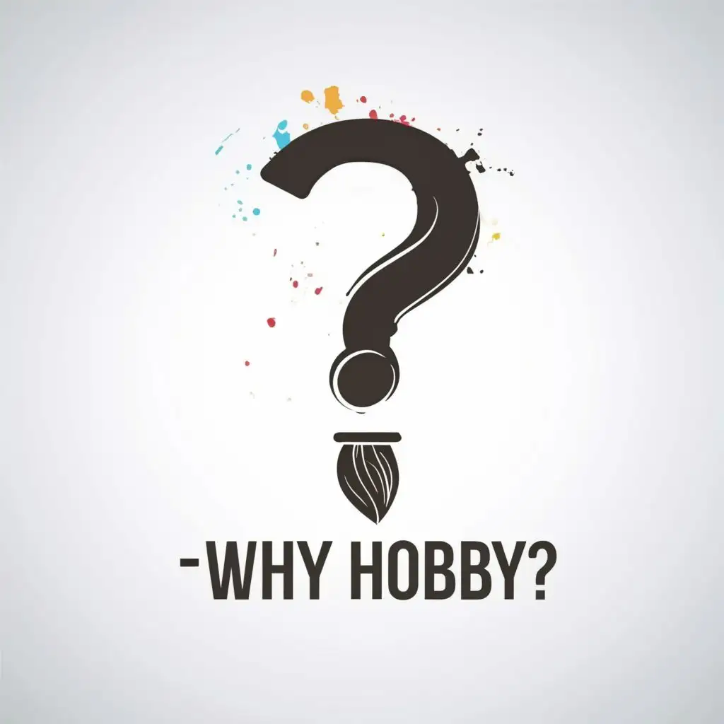 logo, Paint brush shaped like a question, with the text "Why Hobby", typography, be used in Internet industry