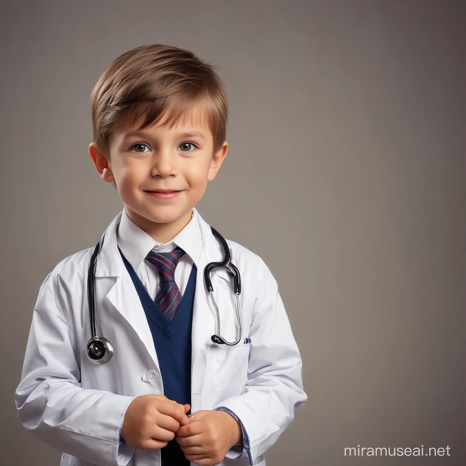 Aspiring Young Doctor Little Boy Dreaming of a Medical Career