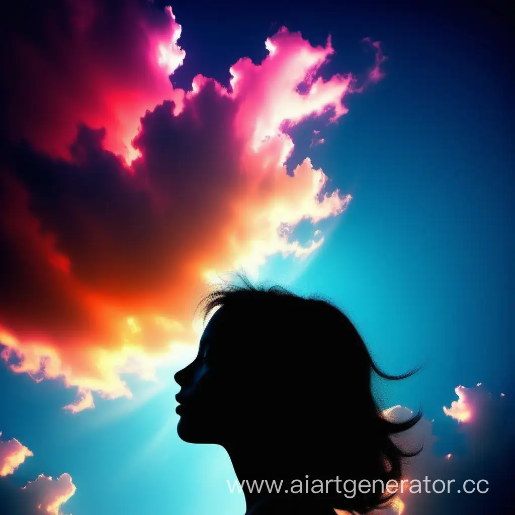 Silhouette-of-Girl-with-Vibrant-Cloud-Dreamy-Atmosphere-in-Bright-Colors