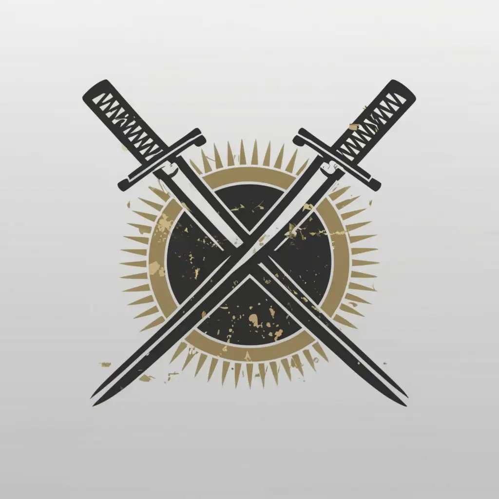LOGO-Design-For-Katana-Eats-Crossed-Samurai-Swords-Emblem-in-Sleek-Design