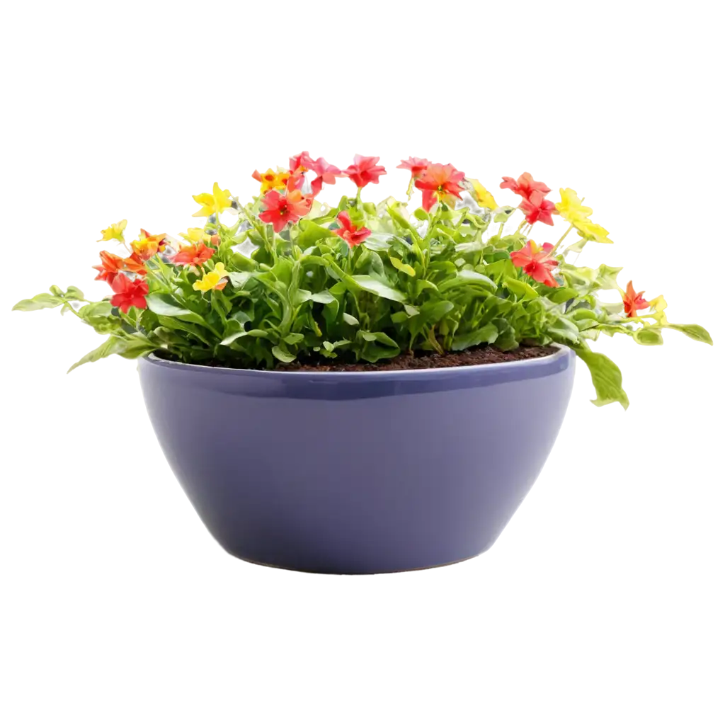 Vibrant-PNG-Image-of-Colorful-Flowers-in-a-Pot-Enhance-Your-Designs-with-HighQuality-Floral-Illustrations