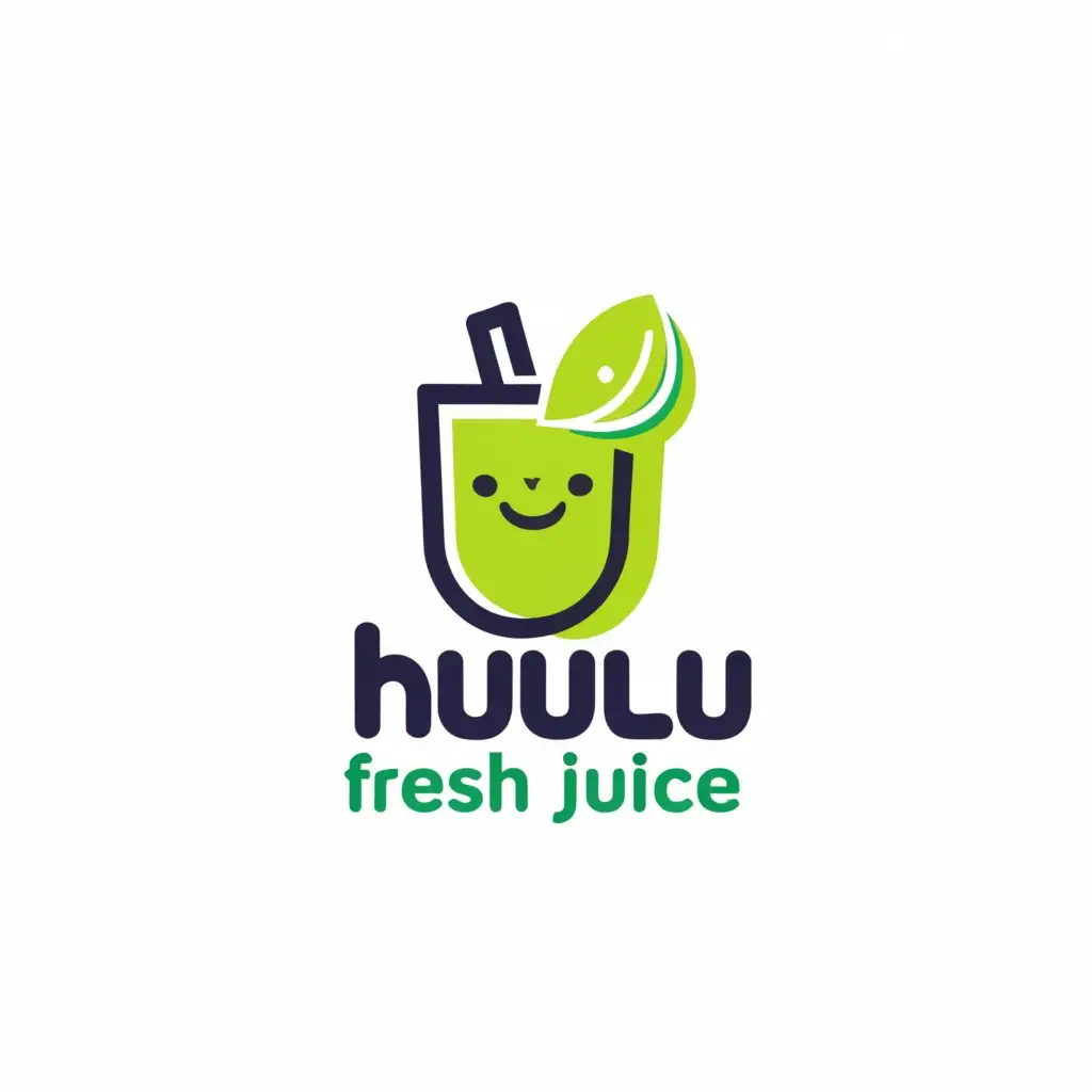LOGO-Design-For-Hulu-Fresh-Juice-Vibrant-Juice-Cup-Emblem-on-Clear-Background