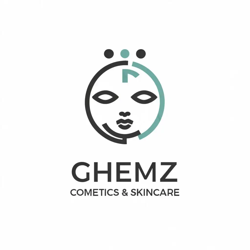 LOGO-Design-for-GHEMZ-Cosmetics-Skincare-Radiant-Skin-Face-Symbol-with-Elegant-Typography-and-Soothing-Color-Palette