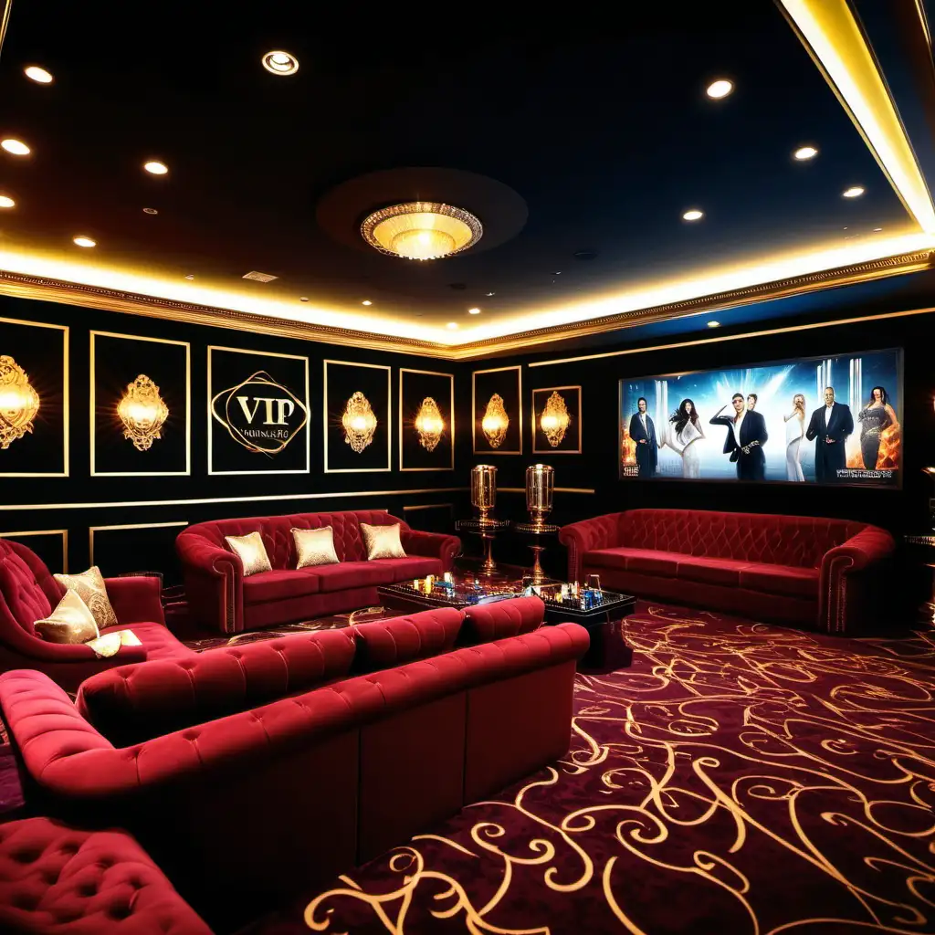 movie premiere VIP lounge, rich, luxurious