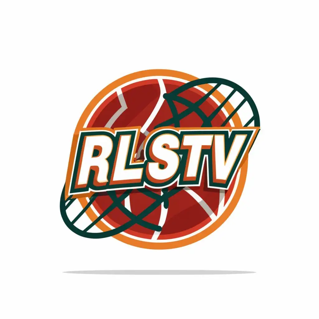 logo, Ball n net, with the text "RLStv", typography, be used in Sports Fitness industry