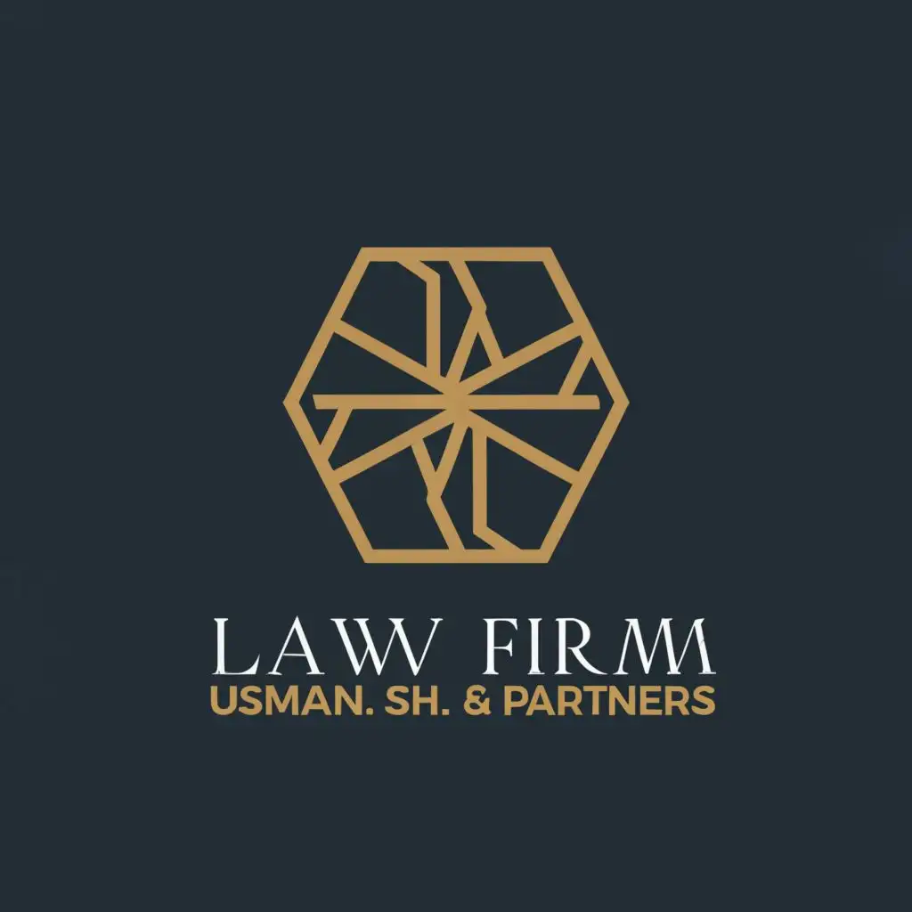 LOGO-Design-For-Law-Firm-Usman-SH-Partners-Sophisticated-Diamond-Emblem-for-Legal-Excellence