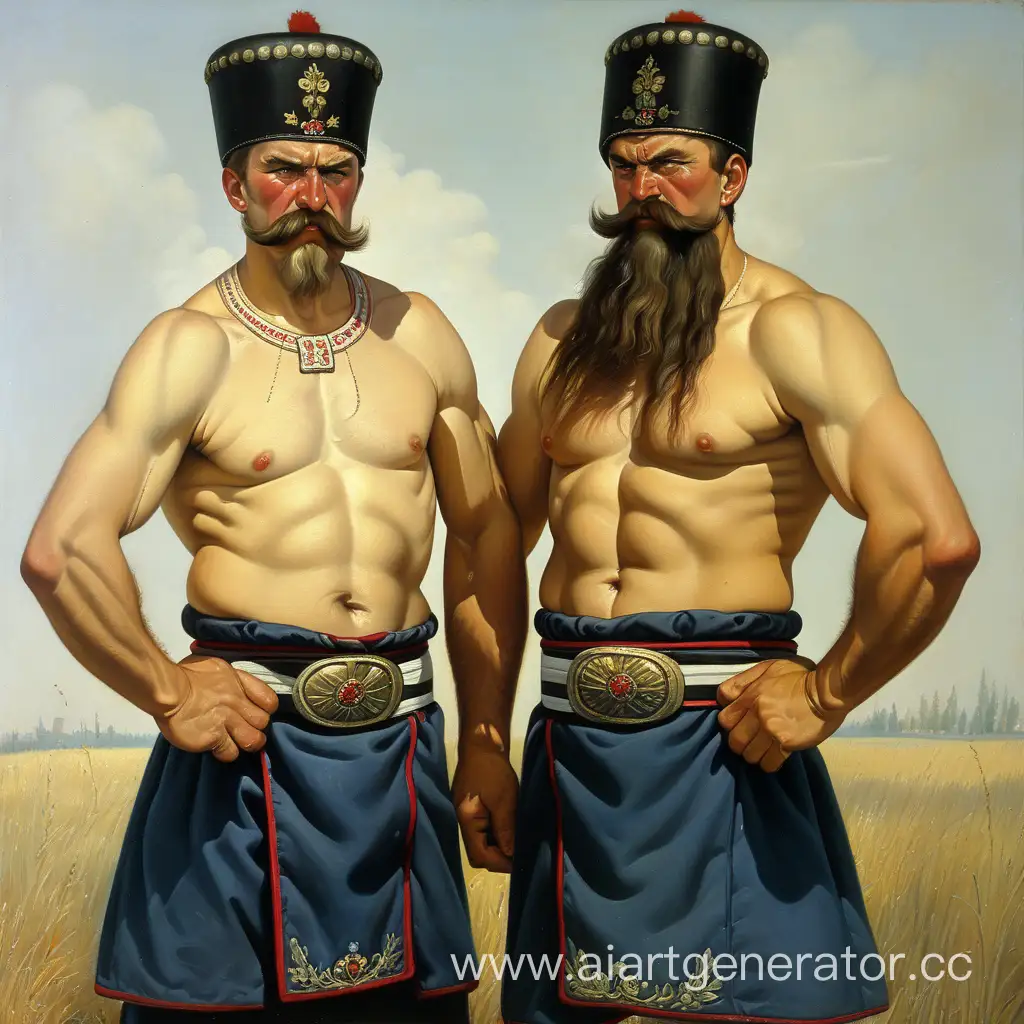 Muscular-Zaporozhian-Cossacks-Displaying-Strength-and-Unity