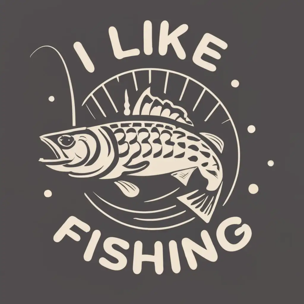 logo, I Like Fishing, with the text "I Like Fishing", typography