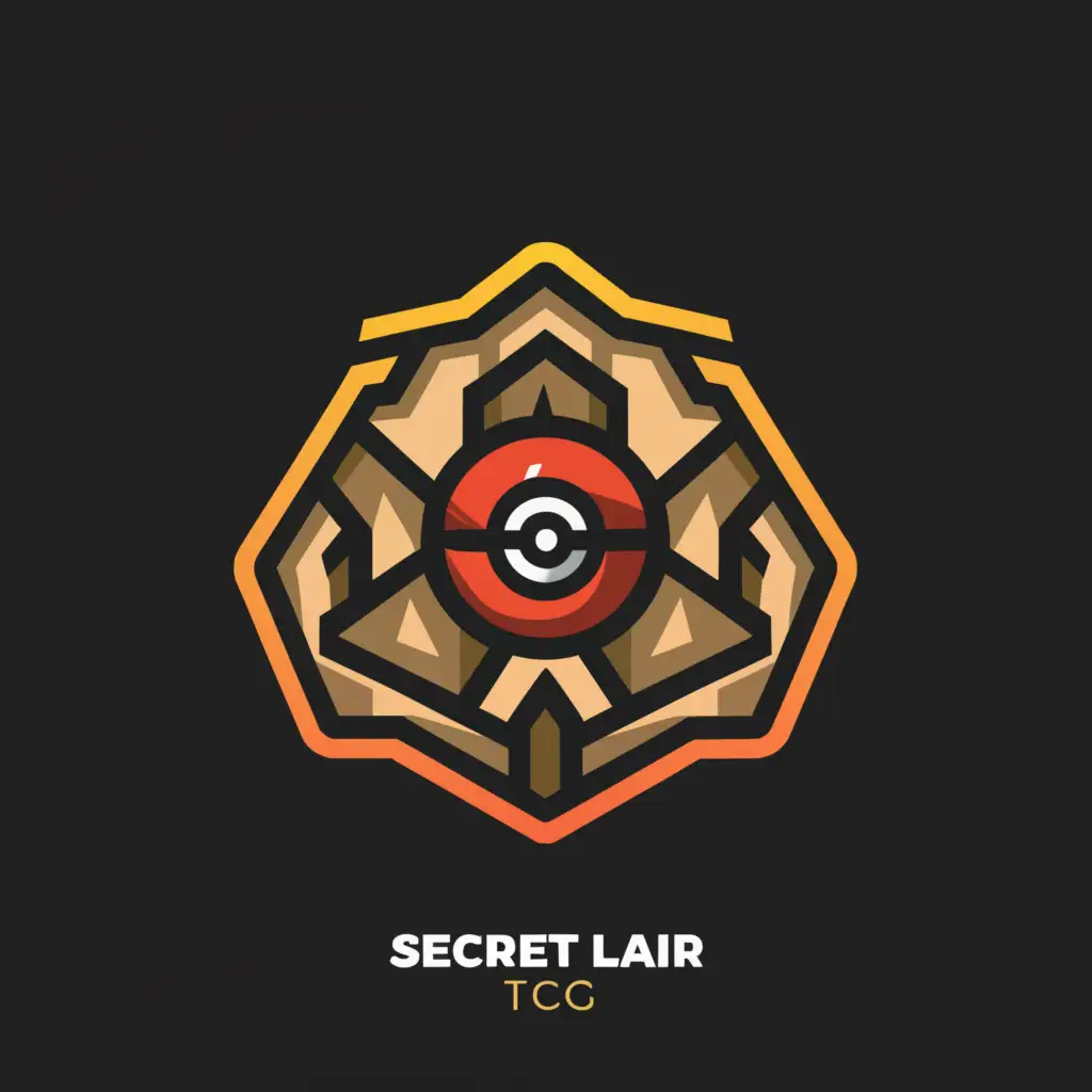 a logo design,with the text "Secret Lair TCG", main symbol:cave pokemon,Minimalista,be used in Entretenimiento industry,clear background