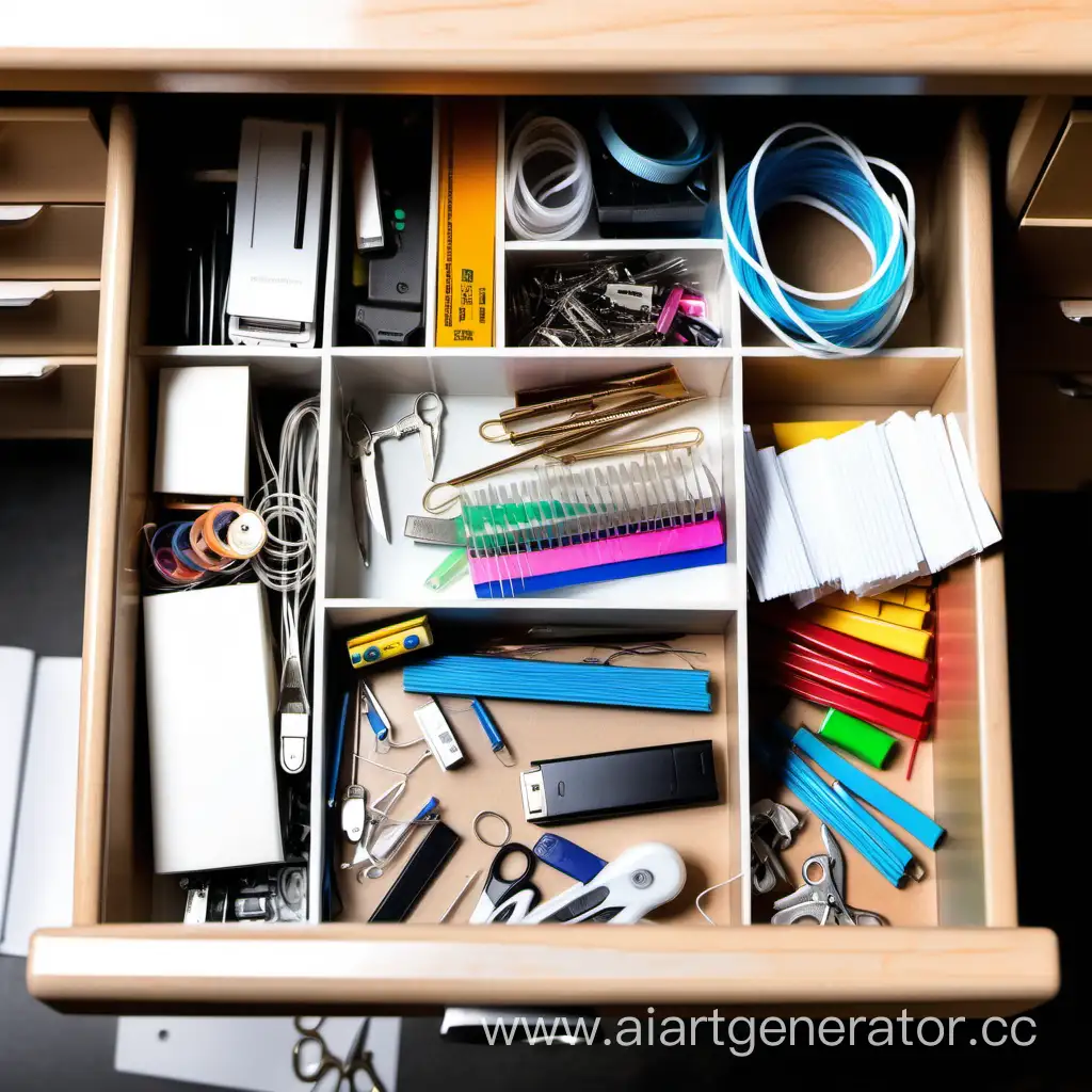 Disorganized-Drawer-with-Everyday-Items-Scotch-Tape-Paper-Clips-Flash-Drives-and-More