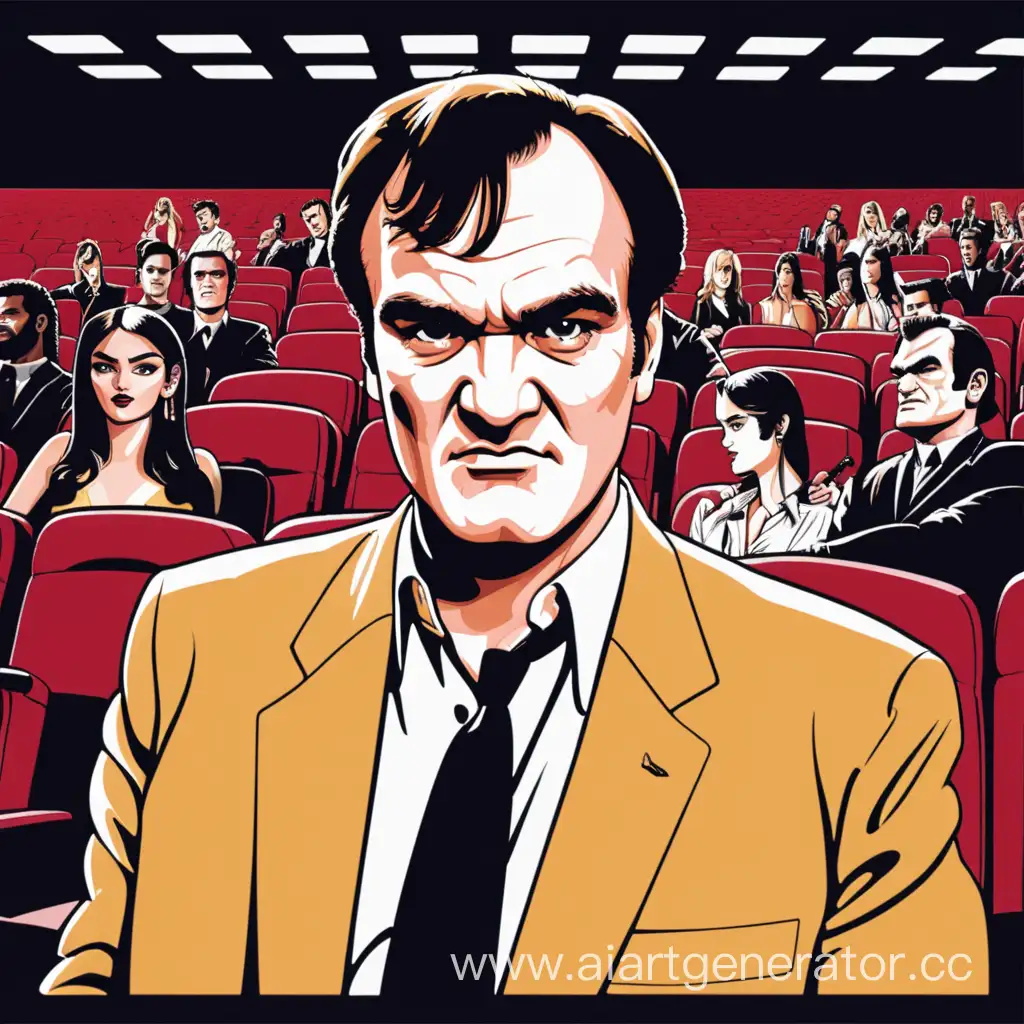 Tarantino-Watching-His-Film-in-the-Cinema