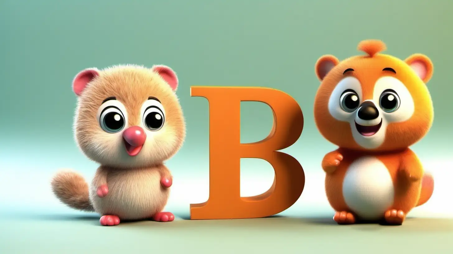 Adorable 3D Animals with the Letter B