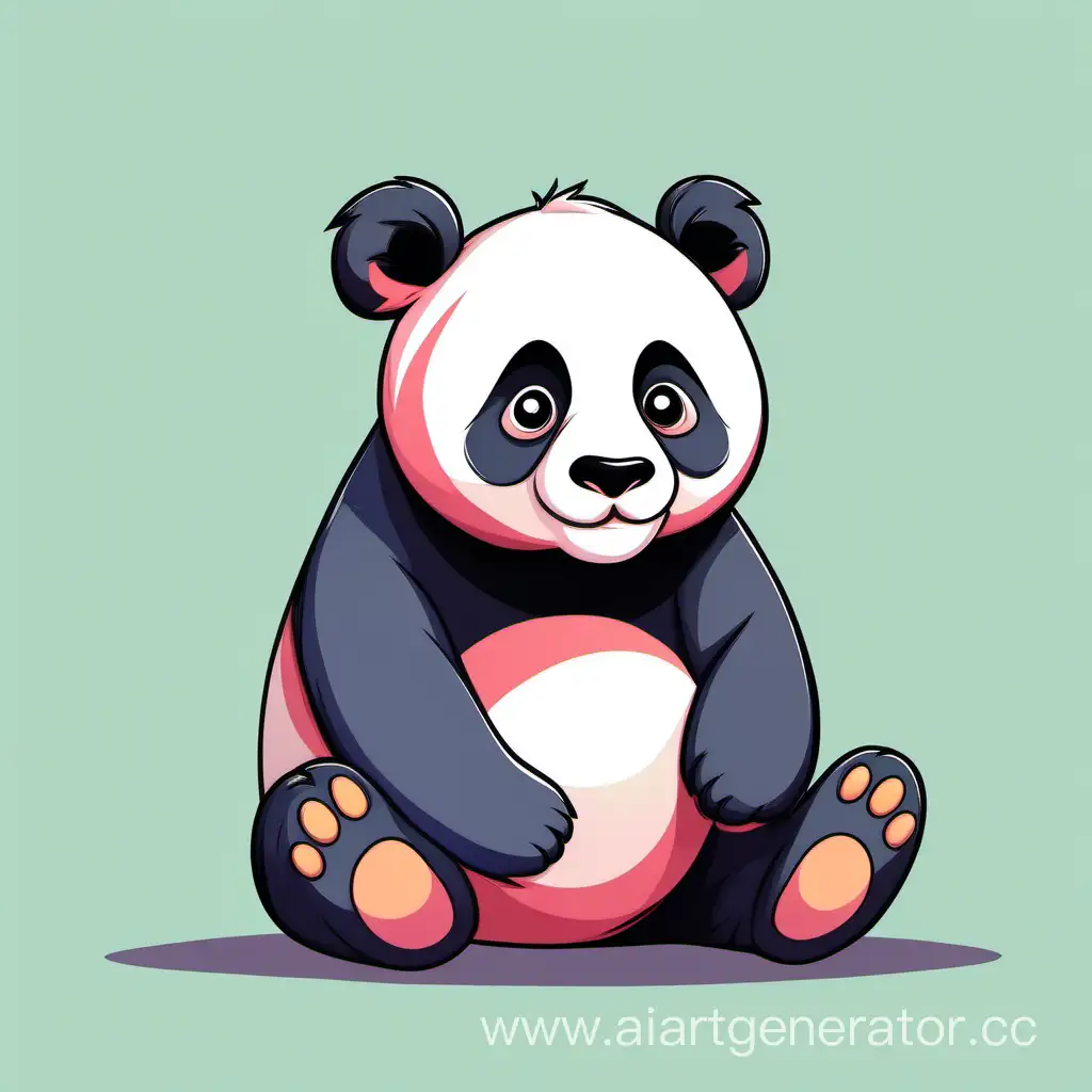 Adorable-Cartoon-Panda-in-Multicolored-Splendor-on-White-Background