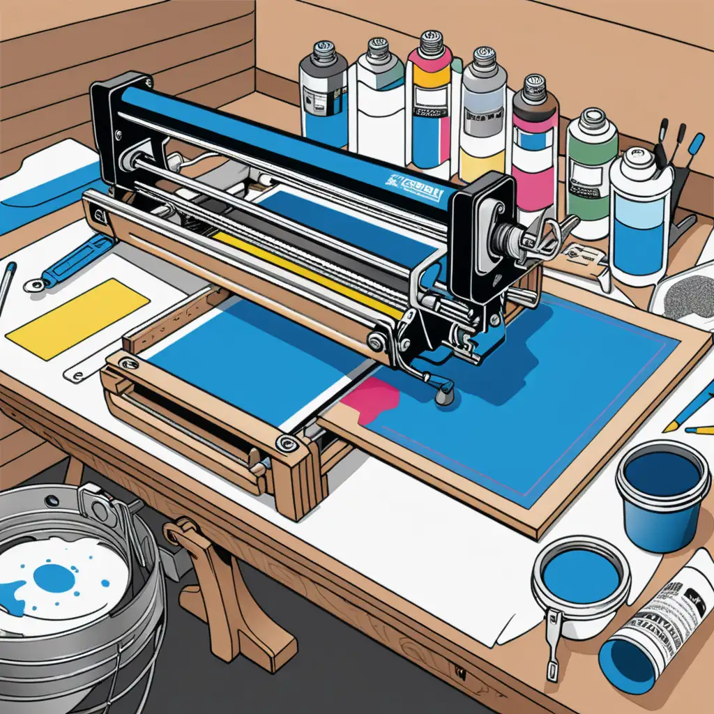 Vibrant Screen Printing Supplies Illustration for Creative Artists