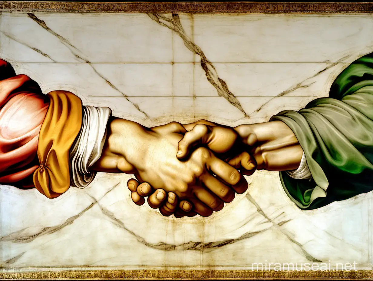 Renaissance Handshake Classic Artistic Depiction of a Historic Gesture