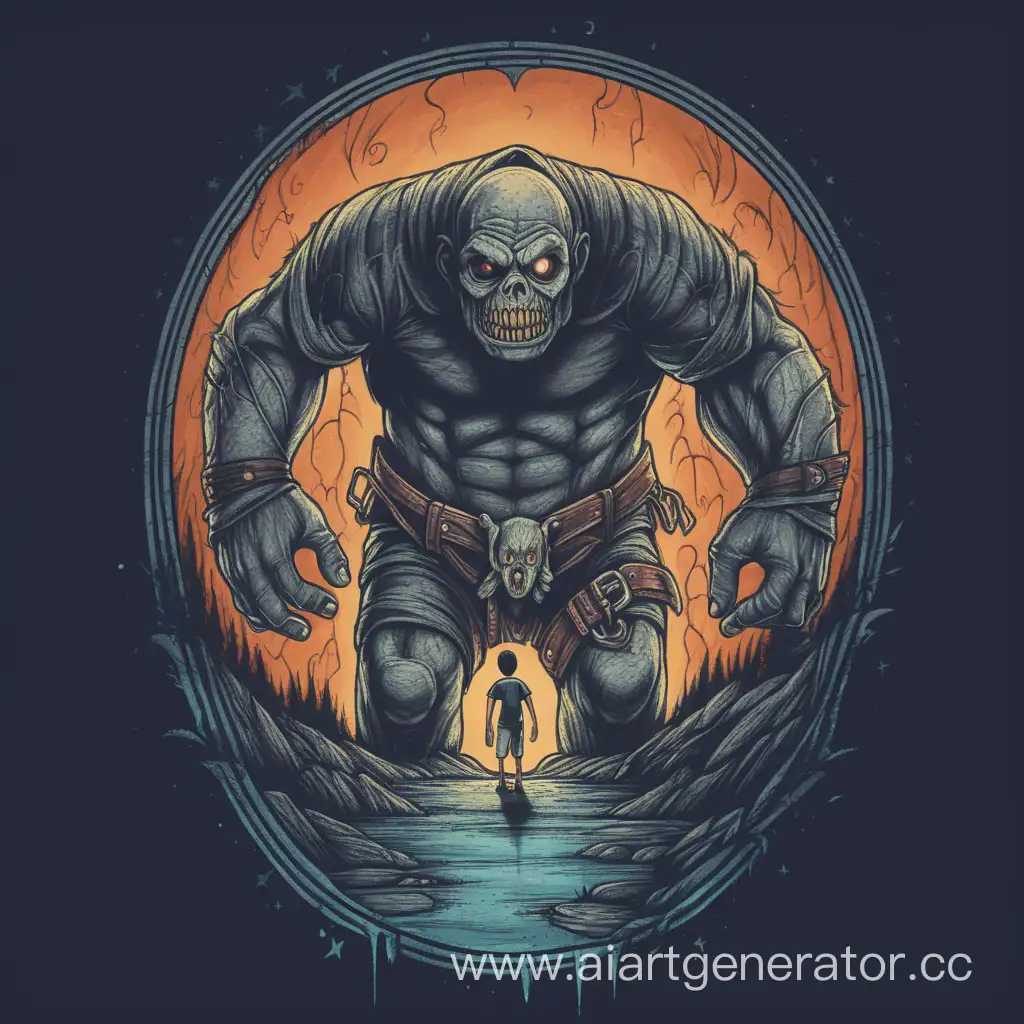 T-shirt design for Create a character who is forced to confront their deepest fear. How do they overcome it and what do they learn about themselves in the process?