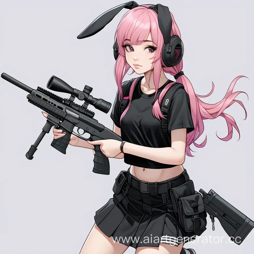 PinkHaired-Teen-with-Bunny-Ears-Poses-with-Sniper-Rifle