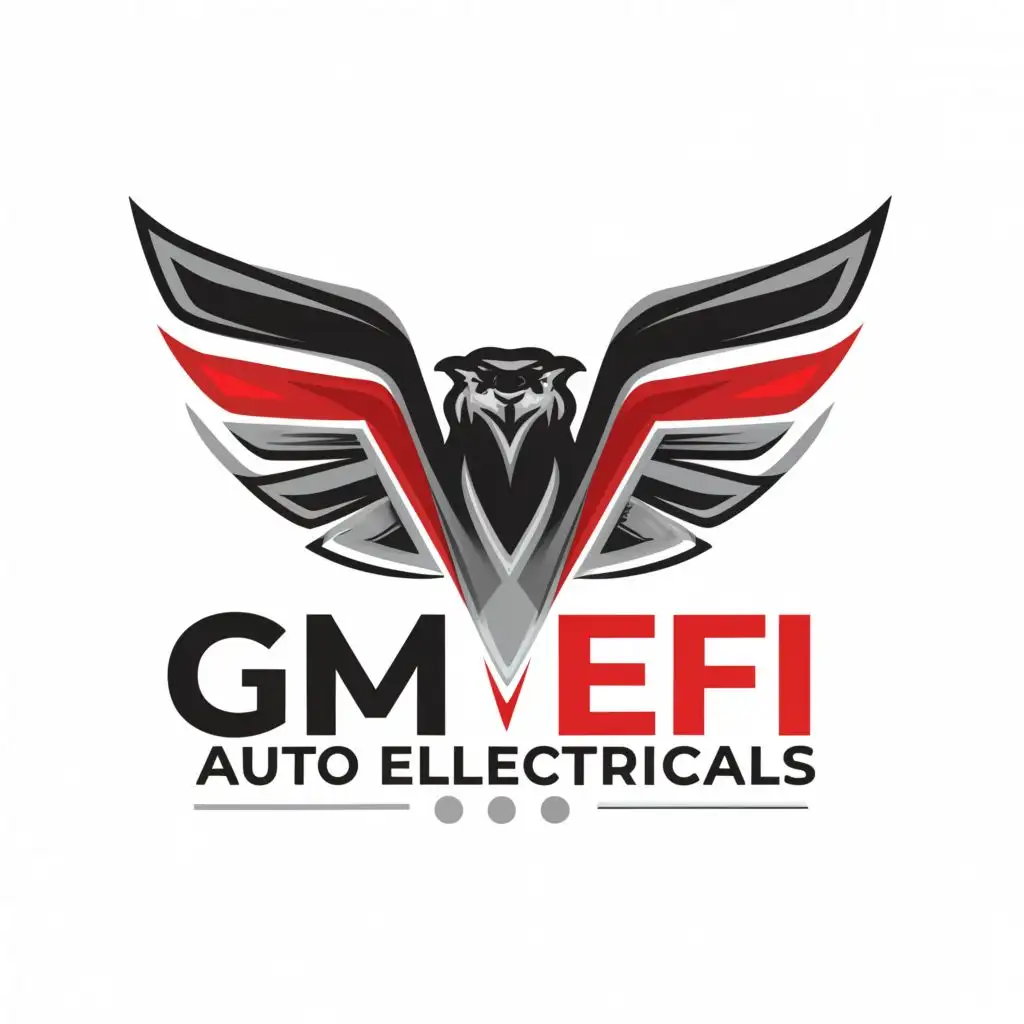 a logo design,with the text "gm efi auto electricians", main symbol:eagle,Moderate,be used in Automotive industry,clear background