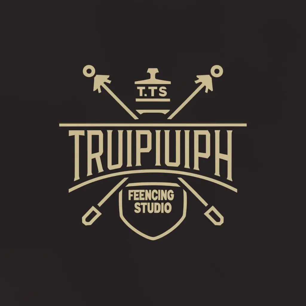 a logo design,with the text "Triumph Fencing Studio", main symbol:Sword,complex,clear background