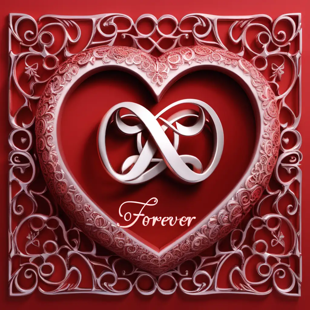 Red  forever  love in beautiful red font with infinity Symbol  