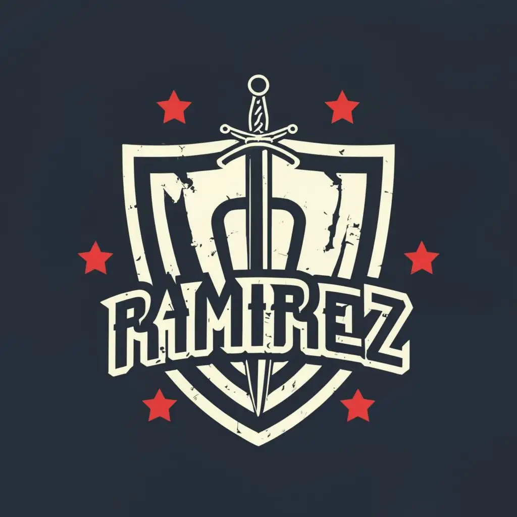 logo, Shield Sword, with the text "Ramirez", typography, be used in Religious industry