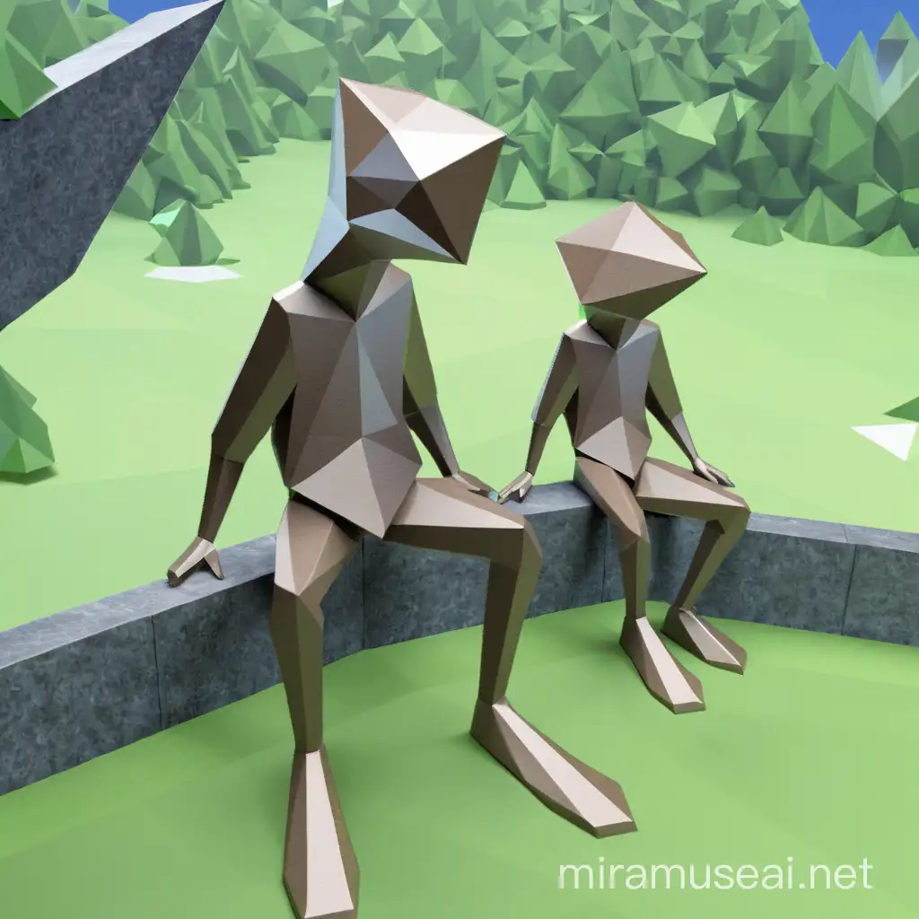 LowPoly 3D Character Rendering Geometrically Simplified Figure for 3D Design