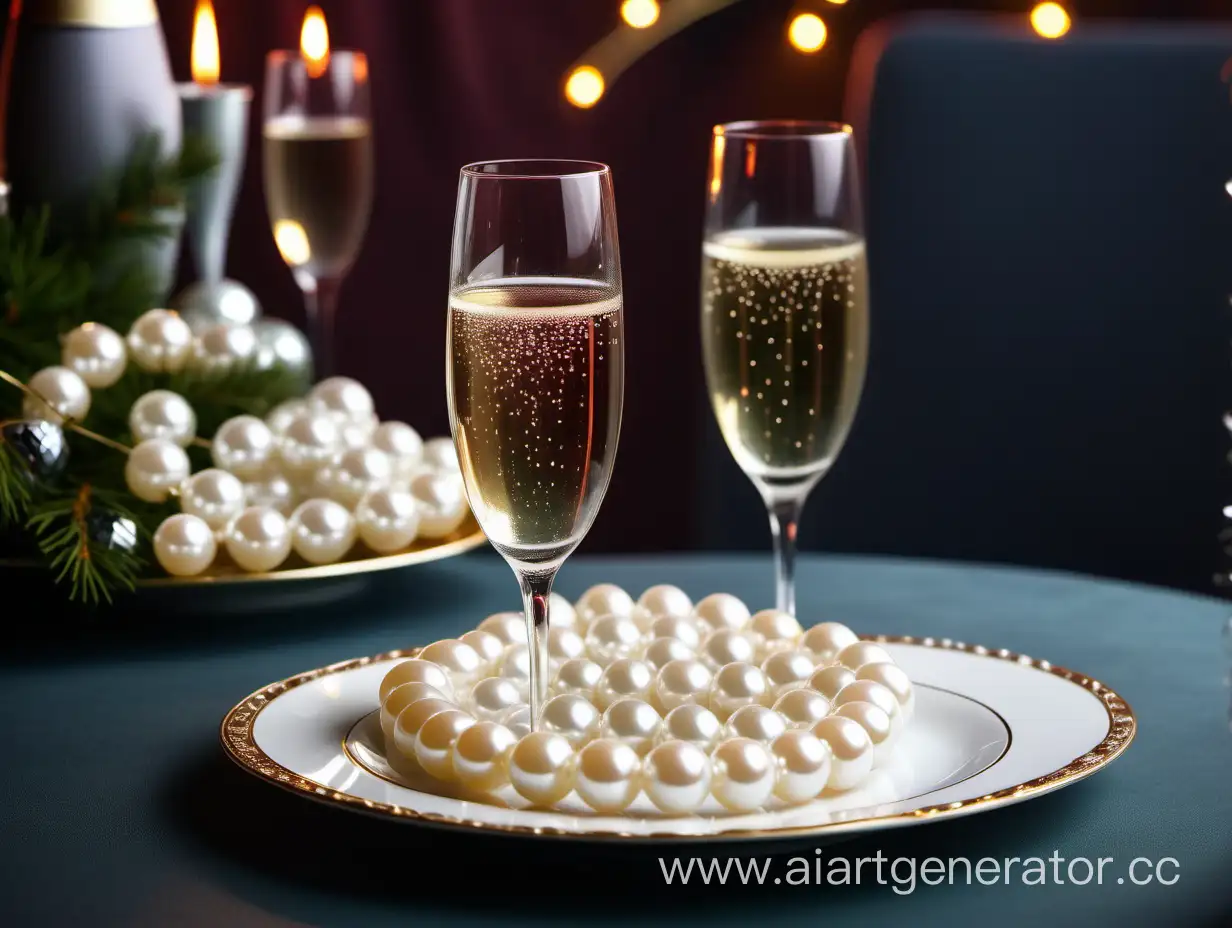 Elegant-Girl-with-Pearls-and-Champagne-Festive-HighQuality-Image